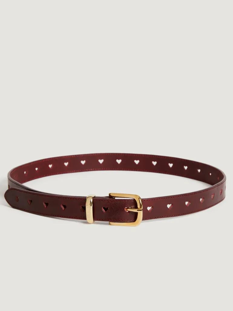 Ceintures>Rouje Ceinture COEUR CuirBordeaux