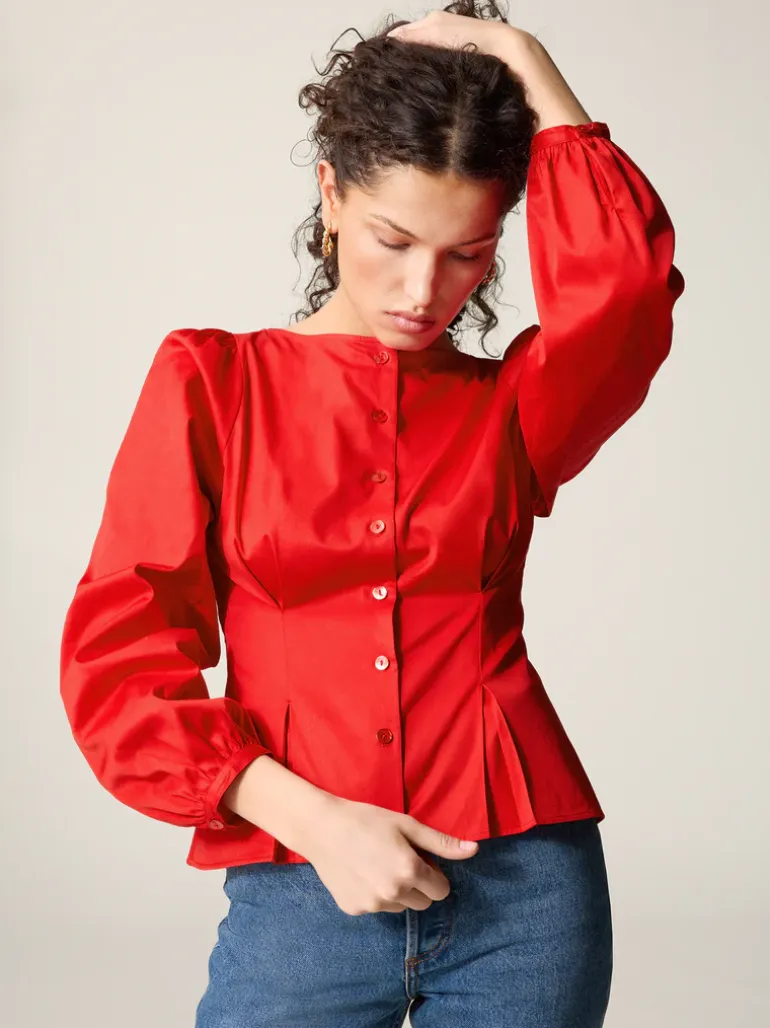Tops>Rouje Chemise CLAUDINE UniRouge