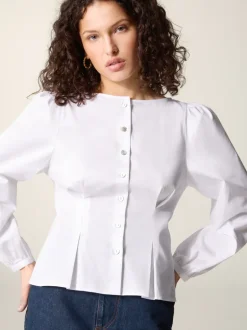 Tops>Rouje Chemise CLAUDINE UniBlanc
