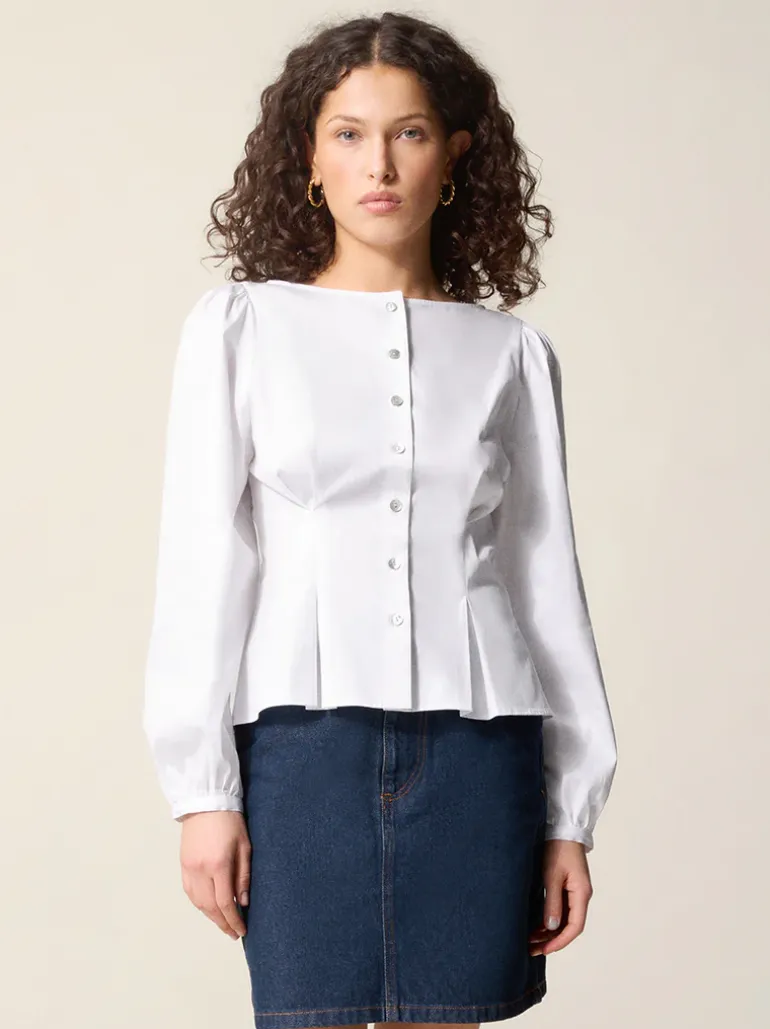 Tops>Rouje Chemise CLAUDINE UniBlanc