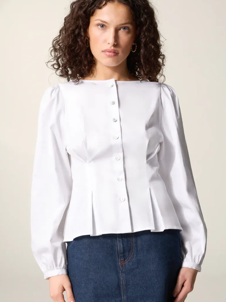 Tops>Rouje Chemise CLAUDINE UniBlanc
