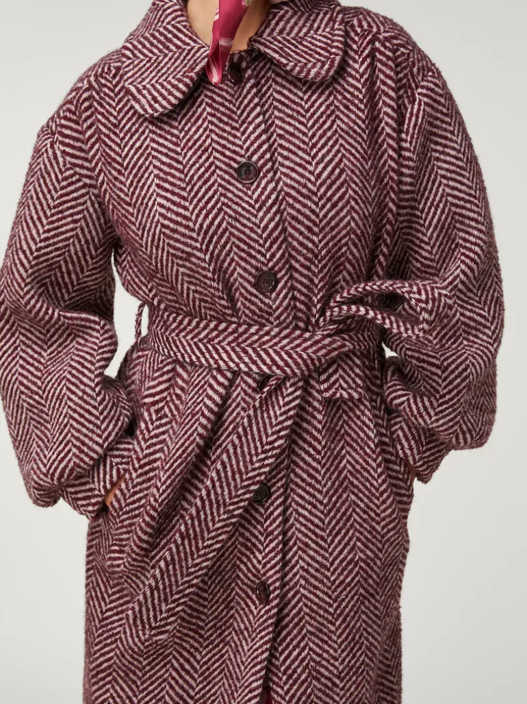 Manteaux & Vestes>Rouje Manteau GERARD ChevronBordeaux