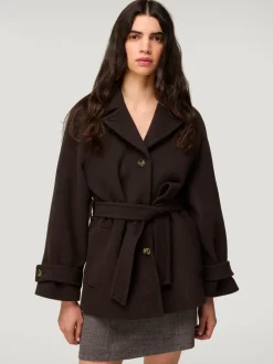 Manteaux & Vestes>Rouje Manteau SAMIE LaineMoka