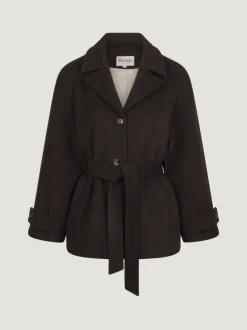 Manteaux & Vestes>Rouje Manteau SAMIE LaineMoka