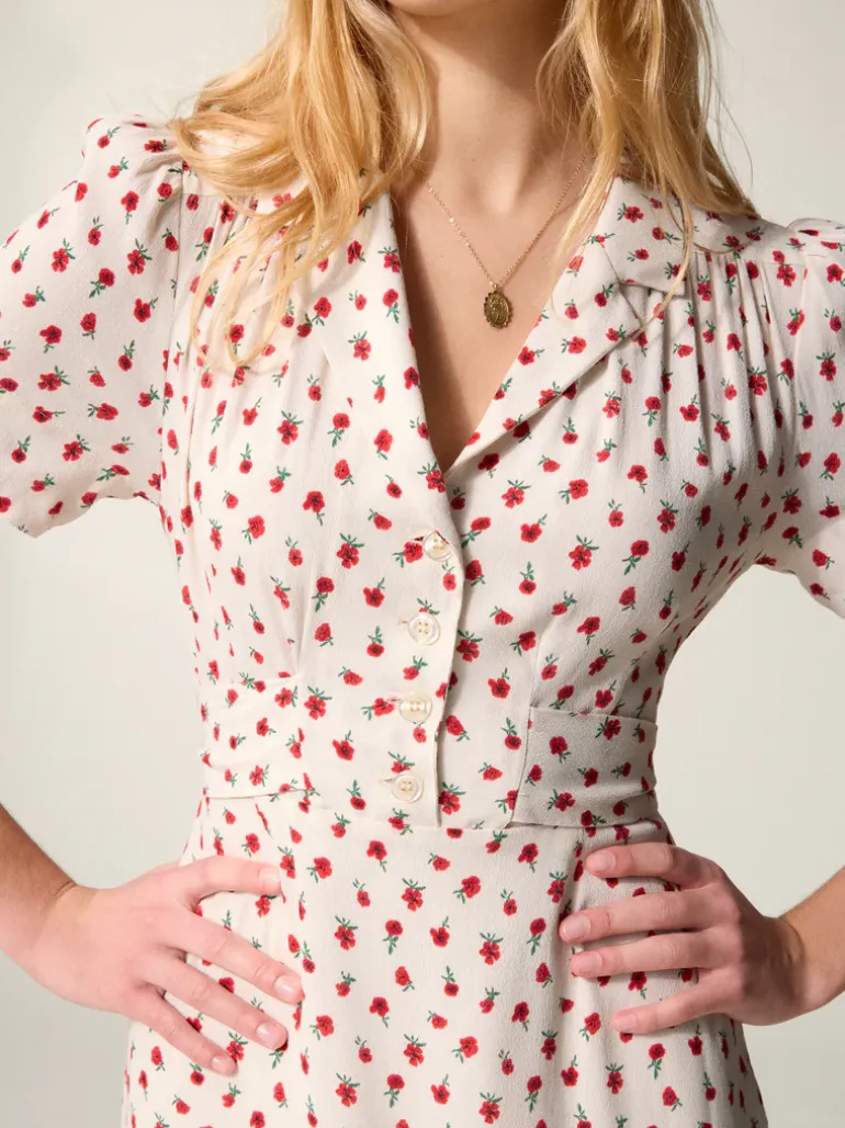 Robes>Rouje Robe ANAIS FLEURETTESAUVAGEECRU