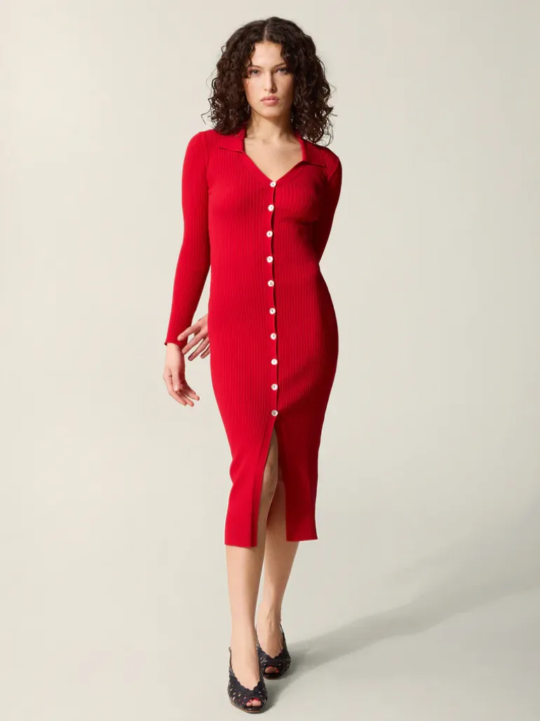 Robes|Mailles>Rouje Robe AURE UniRouge