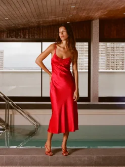 Robes>Rouje Robe JOSEPHINA SATINROUGE