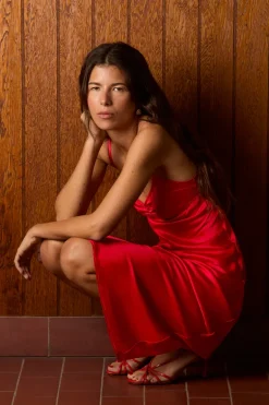 Robes>Rouje Robe JOSEPHINA SATINROUGE