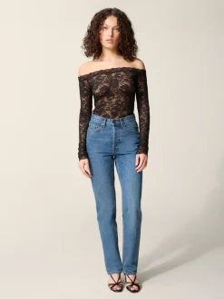 Tops>Rouje Top ROXANA DENTELLENOIR
