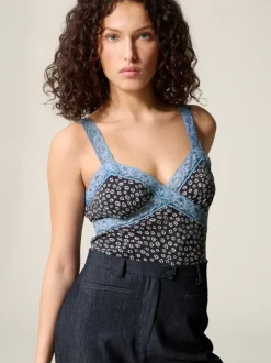Tops>Rouje Top TACITA BLEUETMARINE