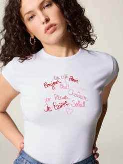 Tops>Rouje T-Shirt FERGUS BONJOURPARISBLANC