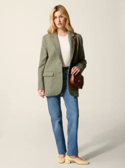 Manteaux & Vestes>Rouje Veste JACQUES ChevronCarreauxMenthe