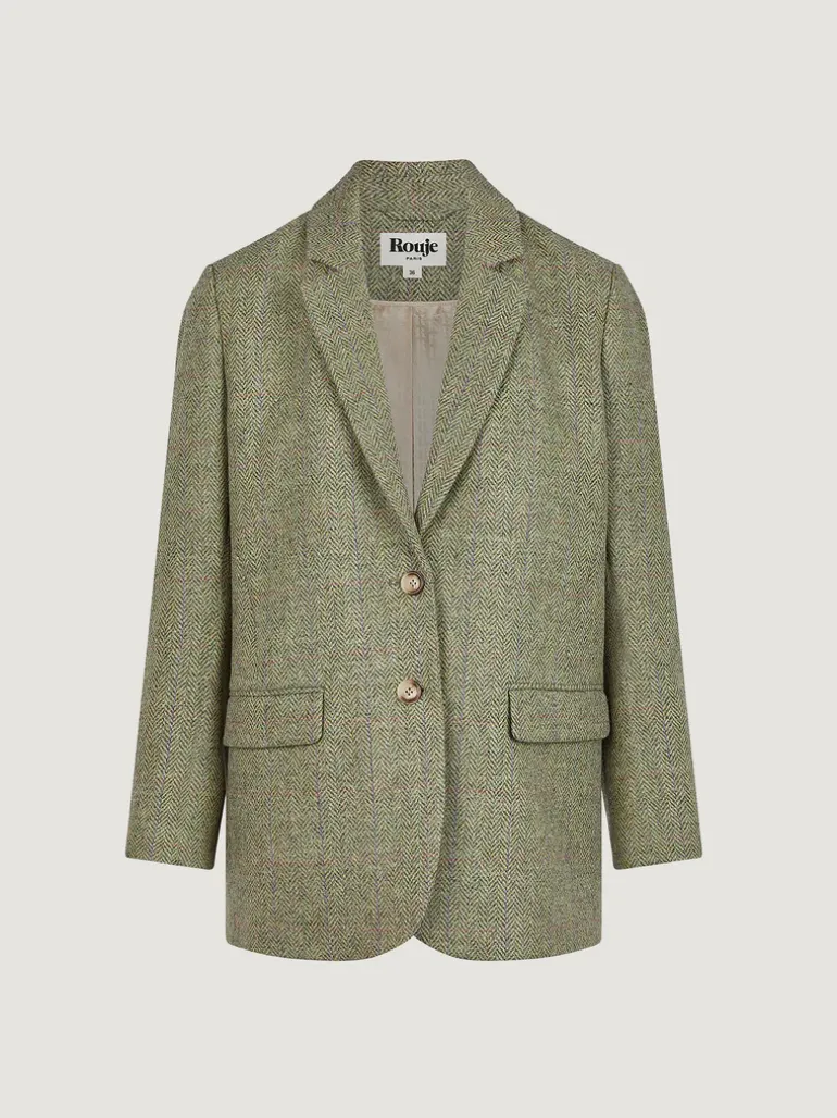 Manteaux & Vestes>Rouje Veste JACQUES ChevronCarreauxMenthe