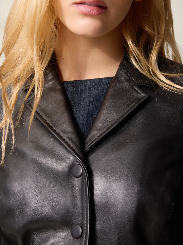 Manteaux & Vestes>Rouje Veste ULYSSE CuirNoir